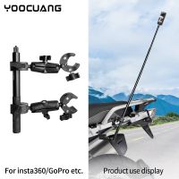 Motorcycle Camera Holder Handlebar Bracket Clamp Bike Mount Invisible Selfie Stick For Gopro Max Hero 11 10 DJI Insta360 X3 X2