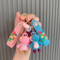 ♞ Dinosaur Small Ornament Doll Wholesale Key Chain Rope Backpack Pendant Doll Cute Soft Rubber Key Chain Accessories School Bag