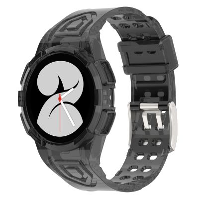 สายนาฬิกาข้อมือซิลิโคนแบบรวม40มม. สำหรับ Samsung Galaxy Watch5 (สีดำใส)