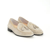 Julietta - Tassel Belgian Loafer Shoes Suede in Beige รองเท้าหนัง Juliettabkk