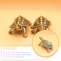 HAOYUNLA 2PCS Retro Brass Turtle Tabletop Ornament Exquisite Bronze Ware สำหรับการตกแต่งโต๊ะทำงานที่บ้าน