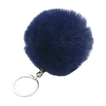 Popular Unicorn Fur Keychain POM POM Ball Fake Fur Bag Charm