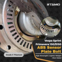 RTAMO | Vespa Sprint Primavera 150/S150เกรด5 Titanium Alloy ABS Sensor ติดตั้งแผ่นดัดแปลง Bolt 5สีสูง Super Light