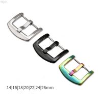 ﹊✼☍ Stainless Steel Watch Buckle 14mm 16mm 18mm 20mm 22mm 24mm 26mm Metal Silver Gold Black Watchbands Strap Clasp Watch Accessory