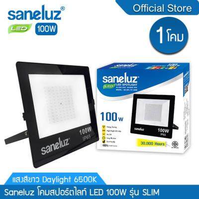 Saneluz [ 1 โคม ] สปอร์ตไลท์ LED 100W ไฟบ้าน AC 220V แสงสีขาว Daylight 6500K / แสงสีวอร์ม Warm white 3000K กันน้ำ IP65 SPOTLIGHT Flood Light ฟลัดไลท์