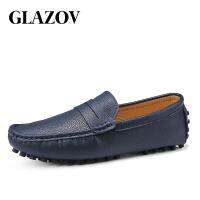 GLAZOV Italian Leather Man Loafers Designer Slip On Driving Shoes Men High Quality Luxury Brand Soft Loafers Large Size 38~50