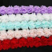 ；‘。、’ (1 Meter) Chiffon Mesh Flower Lace Fabric Weing Party Decoration Diy Gift Rions Crafts Non-Woven Foundation Lace Rion