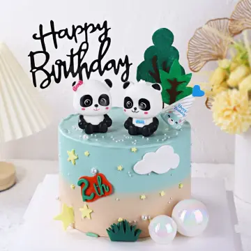 FI - FLICK IN 58 pcs Panda Birthday Decoration Items Black and White  Balloons Panda Theme Cutouts