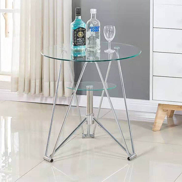 Round Glass Table Coffee Table Stainless Glass Table center table small