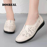 DOSREAL รองเท้า Topsider สำหรับรองเท้าสวมสำหรับสตรี Loafers ลำลองนิ้วเท้าทรงกลมรองเท้าแตะสำนักงานรองเท้าส้นเตี้ยขนาดใหญ่สำหรับสตรี35-44