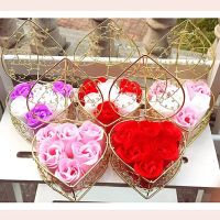 1 Set Of Iron Basket Rose Flower Soap Gift Box Birthday Valentines Day Wedding Gift Girlfriend Woman Wife Mothers Day Gift