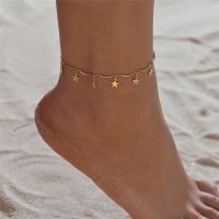 LETAPI 2022 Gold Color Pentagram Anklets Barefoot Foot Jewelry Leg New Anklets On Foot Ankle Bracelets For Women