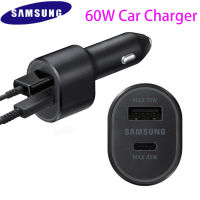 Original Samsung 60W 2 Ports Car Charger 45W+15W USB Type C PD Fast Car Charge Adapter For SAMSUNG Z Flip 3 S22 S21 Ultra Plus