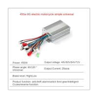 48V 60V 450W Hub Motor Controller 9Mos MAX 25A for Electric Bike E-Scooter Motorcycle Bldc Motor Controller