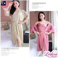 READY STOCK y Sleepwear Pyjamas Long Sleeve Dress Baju Tidur -YOYO