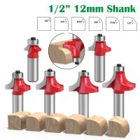 1PC 1/2－12.7MM Shank Milling Cutter มุมแกะสลักไม้รอบและลูกปัดขอบเราเตอร์บิต C3 คาร์ไบด์ปลาย Tenon Cutter