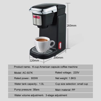 Hibrew Household Coffee Maker Mini Single Serve K-Cup Pod Coffee Brewer for Pods Grounds & Loose-Leaf Tea with Reusable Filter BlackWhite