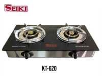 เตาแก๊สตั้งโต๊ะ (เตากล่อง) หัวคู่ Seiki หัวเตา 110 มม. หน้ากระจก KT-620