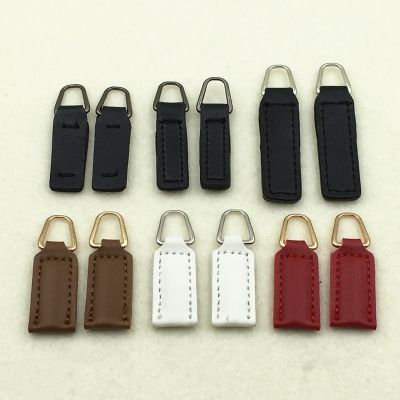 ❈▦ 2Pcs PU Leather Zipper Pull Tab for Bags Garment Backpack Accessories DIY Zipper Puller End Detachable Clip Zip Head Slider