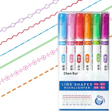 6PCS Colored Curve Pens for Note Taking, Tip Pens with 6 Different Curve  Shapes & 6 Colors, Curve Highlighter Pen Set for Kids Journaling Note  Taking Supplies 