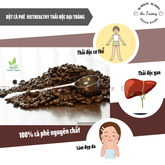 Bột cà phê nguyên chất enema viet healthy túi 1kg thải độc đại tràng - ảnh sản phẩm 2