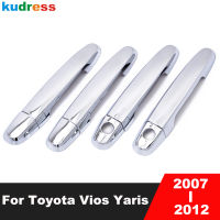 สำหรับ Toyota Vios Yaris 2007 2008 2009 2010 2011 2012 Chrome ด้านข้างประตูฝาครอบ Trim Molding สติกเกอร์รถอุปกรณ์เสริมภายนอก