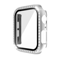 Apple เคสสำหรับนาฬิกา Series7เรือนสำหรับนาฬิกา6 SE 5 4 3 2 IWatch ขนาด45มม. 41มม. 44มม. 40มม. 42มม. 38มม. เพชรพีซีป้องกันนาฬิกา Apple