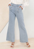 Zalia - Recycle Cotton Wide Leg Denim Pants