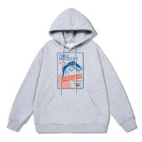 Japanese Style Jumping Carp Harajuku Hoodie Men Cotton Heavyweight Sweatshirt Winter Thick Warm Clothing Quality Pullovers Size XS-4XL