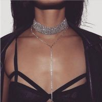 【DT】hot！ Bundle Neck DrillHot Rhinestone Choker Luxury Gem Necklace Glitter Collar Fashion Chain Jewelry SalonFor