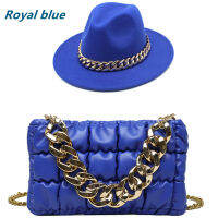 Bag Fedora hat oversized chain accessories fashion (bag + hat) uni hat 2021 latest chain two-piece set шапка женская