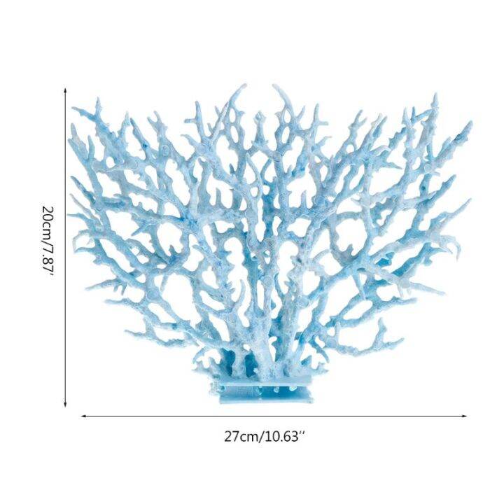 ปลาสีฟ้าสำหรับถังสัตว์ทะเลเครื่องประดับรูปปะการังสำหรับสัตว์สัตว์น้ำงานฝีมือชายหาดงานฝีมือตกแต่งงานฝีมือปลาสำหรับถัง