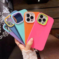 เคส iPhone 3 In 1สีลูกกวาดเคส TPU + กรอบด้านข้าง PC + กรอบเลนส์ป้องกันที่ถอดออกได้แข็งแรงสำหรับ iPhone 13 Pro Max 12 11 X XR XS Max 7 8 7Plus 8Plus SE 2000 iPhone ฝาครอบเคส [Cchoice]