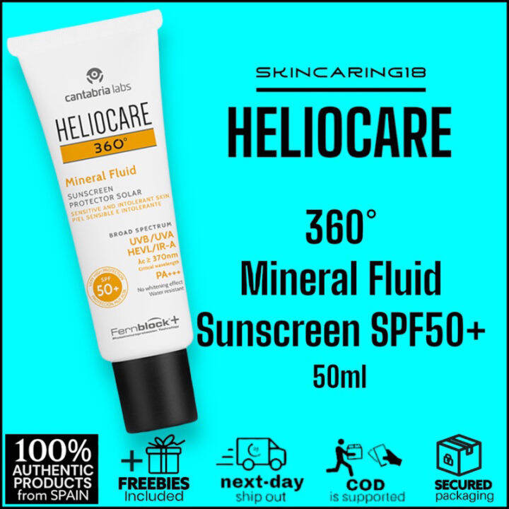 HELIOCARE 360° Mineral Fluid SPF50+ Sunscreen 50ml by SkinCaring18