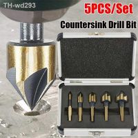 1/5 Pcs Industrial Countersink Drill Bit Set Tri-Flat Shank Quick Change Kit Woodworking Professional Tools