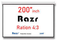 Razr Projector Wall Screen 200 นิ้ว 4:3 จอโปรเจคเตอร์ จอแขวนมือดึง (120 x 160 inch) รุ่น WMW-V200 จอม้วนเก็บอัตโนมัติ