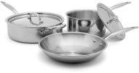 Heritage Steel 5 Piece Essentials Cookware Set - Titanium Strengthened 316Ti Stainless Steel with 5-Ply Construction - Induction-Ready and Fully Clad, Made in USA 5-Piece Essentials 5 ชิ้น