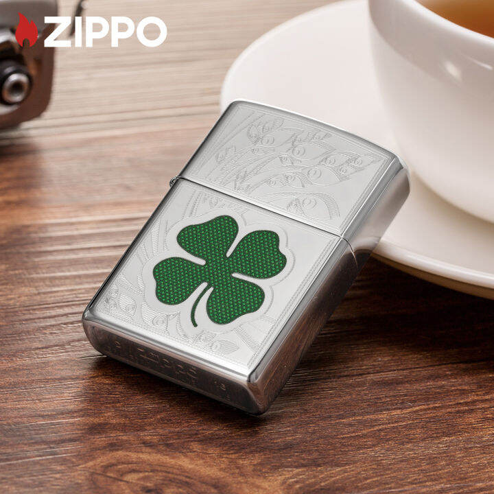 zippo-clover-high-polish-design-chrome-windproof-pocket-lighter-24699-lighter-without-fuel-inside-การออกแบบโปแลนด์สูงโคลเวอร์-ไฟแช็กไม่มีเชื้อเพลิงภายใน