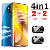 4-in-1 Protective Hydrogel Film For Xiaomi Poco X3 NFC Screen Protector On Mi Pocox3 X3nfc X 3 3nfc Camera Lens Back Protection