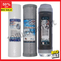 water filter ไส้กรองน้ำ ไส้กรองน้ำดื่ม ชุด 3 ขั้นตอน Set 6 พีพี คาร์บอนบล็อค เรซิน Aquatek Silver ขนาด 10" กรองสะอาด สุขภาพดี