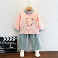 Childrens Han Chinese Costume Spring And Autumn Chinese Style Boy Tang Suit Outfit College Style Retro Girls Skirt National Day Costume