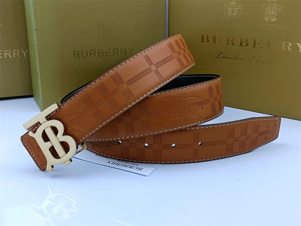 ▷High Quality◁ Original Burberrys Genuine Leather Belt Double-sided  Available Belt Cowboy Brown Black Business Strap Male Waistband
