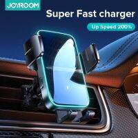 Joyroom Dual Coil Qi 15W ที่วางศัพท์ในรถยนต์ Mount Wireless Charging ที่วางศัพท์อัตโนมัติสำหรับ แบบพับได้ Samsung Galaxy