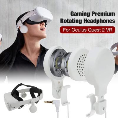 For Oculus Quest 2 VR Adjustable Wired Headsets Headphones White Gaming Earphones Premium Rotating Headphones For VR Accessories