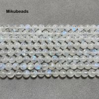 Wholesale Natural 6-6.5mm AAAA+ Rainbow Moonstone Smooth Round Loose Beads For Making Jewelry DIY Necklace Strand Mikubeads Cables