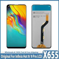 หน้าจอ Hot9ของแท้6.6 "สำหรับ Infinix Hot 9 X655ชิ้นส่วนจอสัมผัสแอลซีดีของเครื่องแปลงดิจิทัลสำหรับหน้าจอ X655F Infinix Hot 9 Pro อะไหล่ LPL37132การเปลี่ยน