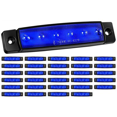 30 Pieces LED Marine Boat Lights 12V 6 LED Waterproof Marine Lights Deck Transom Cockpit Navigation Lighting