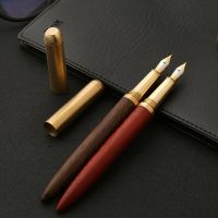 Luxury Brand Wood Fountain Pen 0.7mm Fine Nib Calligraphy Pens Writing Metal Wooden Gifts Stationery Office School Supplies  Pens