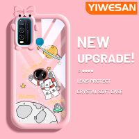 YIWESAN เคสสำหรับ VIVO Y30 Y30i Y50,เคสลายการ์ตูนการ์ตูนอวกาศดวงจันทร์น้อยมอนสเตอร์เคสนิ่มกันรอยขีดข่วนเคสโทรศัพท์โปร่งใสฝาครอบป้องกันเลนส์กล้องถ่ายรูปซิลิกาเจล TPU