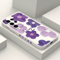 เคสดอกไม้สีม่วง Samsung Galaxy S23 S22 S21 Ultra Plus Fe แฟชั่นการออกแบบสร้างสรรค์